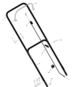 Handle Assembly Diagram and Parts List for 201010X50A 2005 Briggs and Stratton Lawn Mower